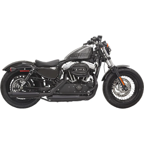 Bassani 1X27SBB Firepower Series Slip-On Mufflers - Black - Slash-Cut - Sportster