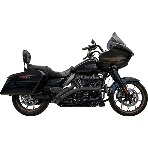 Bassani 1F22FB Sweeper Radial Exhaust System - Sweeper Radial Exhaust System with Slotted Heat Shields - Black