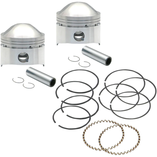 S&S 106-5519 Piston Kit 80" Stock Big Twin - High Compression - 80" Stock Motor - Standard