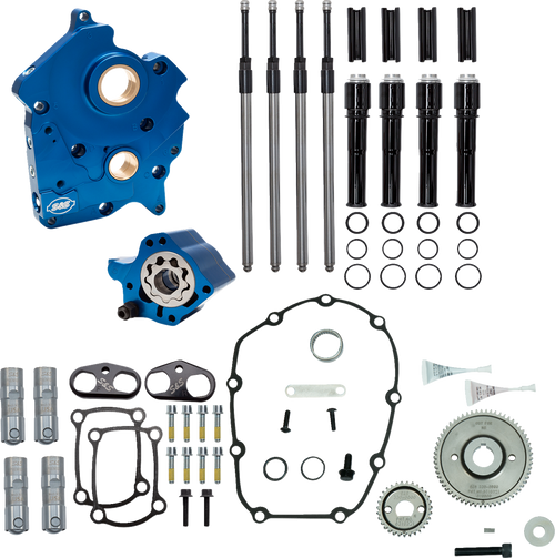 S&S 310-1260 Cam Chest Kit without Cams for Gear Drive M8 - Water Cooled - Black Pushrods - M8