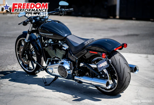 Freedom HD01315 Cat Delete 4.5" True Dual Chrome Full Exhaust Breakout Fatboy M8