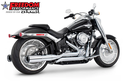 Freedom HD01316 Cat Delete 4.5" True Dual Chrome w black sculpted tipﾠ Full Exhaust Breakout Fatboy M8

Softail Breakout & Fatboy M8 18-24