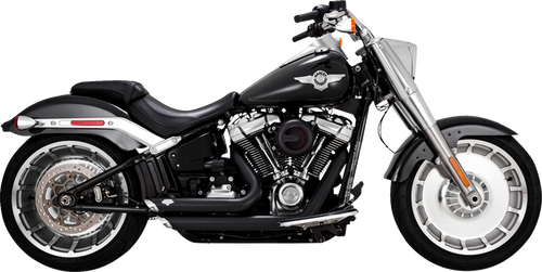 Vance & Hines 47335 Black Short Shot Staggered Exhaust M8 Softail Breakout FatBoy FXDR 18-25