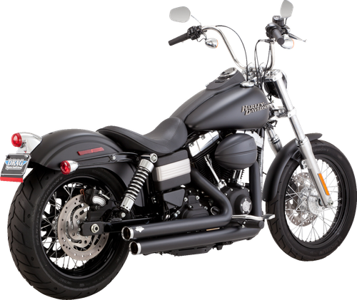 Vance  47958 Black Big Shots Staggered Exhaust  06-09 Dyna