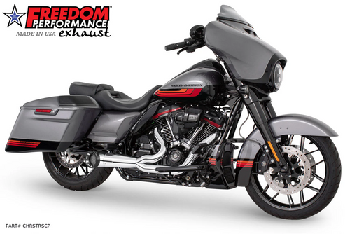 Freedom HD02066 Chrome W Black Sculpted tip 2:1 Turnout Sidedump Full Exhaustﾠ
Harley Davidson M8 FL touring Road street Ultra Glides 17-25