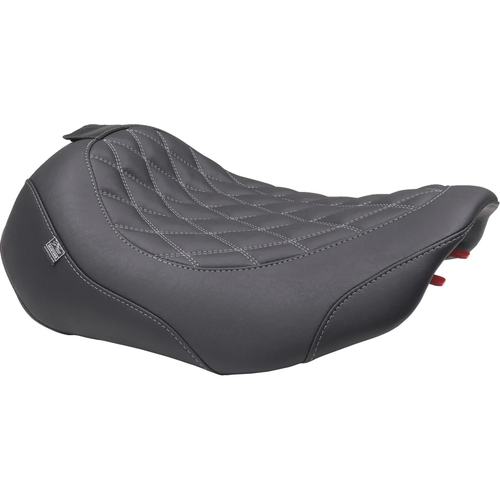 Mustang 89503GM Wide Tripper Solo Seat Wide Dark Brown w Gun Metal Stitching  FLT FLH 23-25
