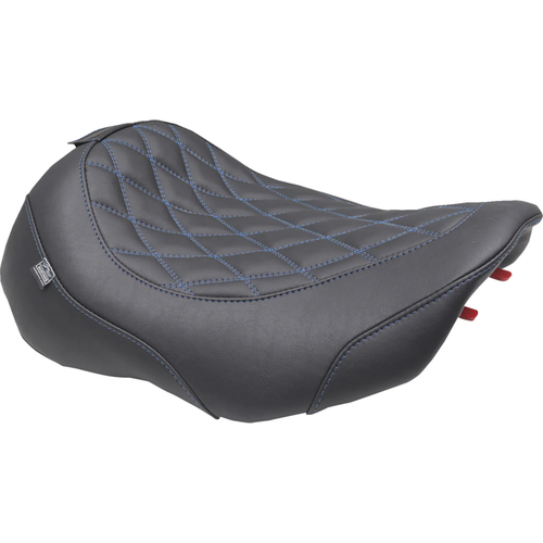 Mustang 89503SB Wide Tripper Solo Seat Dark Brown/Sky Blue Stitching FLT FLH  23-25