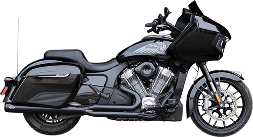 S&S CYCLE 550-1131 2-into-1 Qualifier Exhaust System - Guardian Black Race Only Indian with PowerPlus
