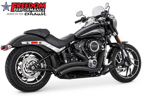Freedom HD01179 Black Sharp Curve Radius Exhaust M8 Softail 18-25