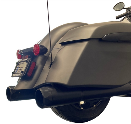 TAB Performance Black 4.5 inch BAM Sticks Slip-on Exhaust Mufflers
Indian Chieftain, Springfield, Challenger, Pursuit models with hard bags