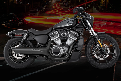 Freedom HD02022 4.5" Black Muffler w Sculpted Slash Tip Slip-on Exhaust Harley Nightster 23-25