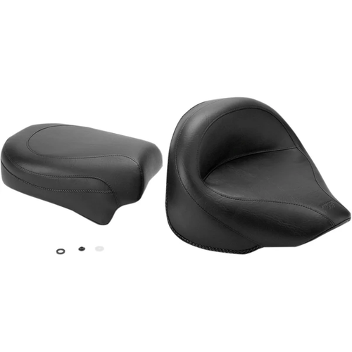 Mustang 75279 Vintage Wide Touring Seat Seat - Vintage - Wide - Touring - Without Driver Backrest - Two-Piece - Smooth - Black - XVS