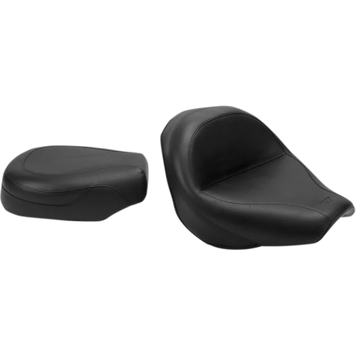 Mustang 75907 Vintage Wide Touring Seat Seat - Vintage - Wide - Touring - Without Driver Backrest - Two-Piece - Smooth - Black - VTX1300