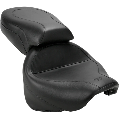 Mustang 75217 Vintage Wide Touring Seat Seat - Vintage - Wide - Touring - Without Driver Backrest - Two-Piece - Smooth - Black