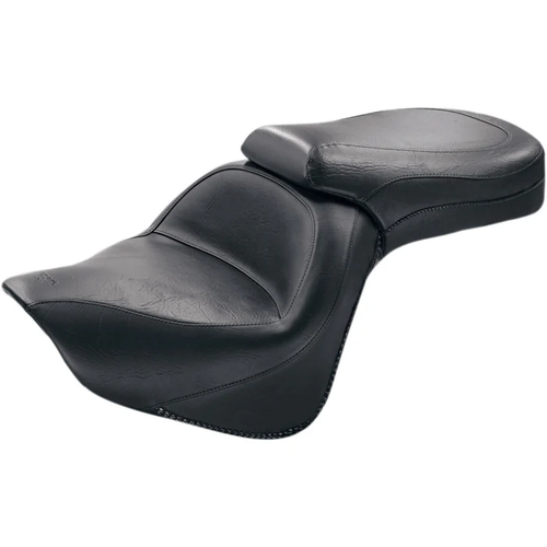 Mustang 76127 Vintage Wide Touring Seat Seat - Vintage - Wide - Touring - Without Driver Backrest - One-Piece - Smooth - Black - VN900
