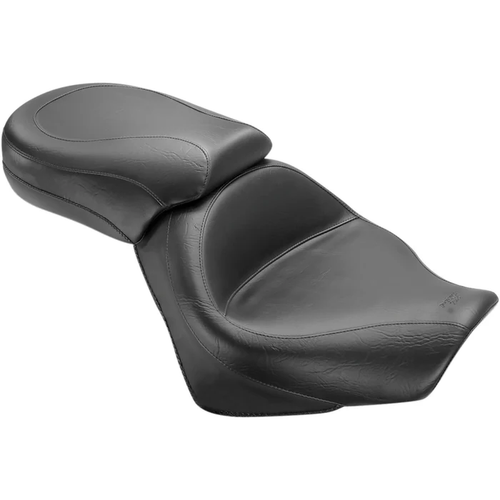 Mustang 76161 Vintage Wide Touring Seat Seat - Vintage - Wide - Touring - Without Driver Backrest - Two-Piece - Smooth - Black