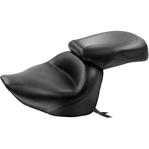 Mustang 76261 Vintage Wide Touring Seat Seat - Vintage - Wide - Touring - Without Driver Backrest - Two-Piece - Smooth - Black - Raider