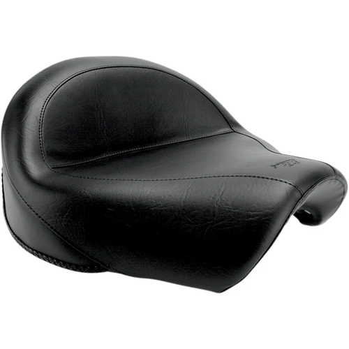 Mustang 76071 Vintage Wide Touring Seat Seat - Vintage - Wide - Touring - Without Driver Backrest - Two-Piece - Smooth - Black