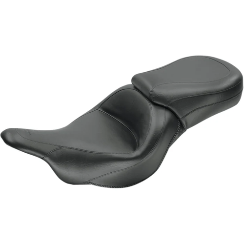 Mustang 76601 Vintage Wide Touring Seat Seat - Vintage - Wide - Touring - Without Driver Backrest - One-Piece - Smooth - Black - Vulcan