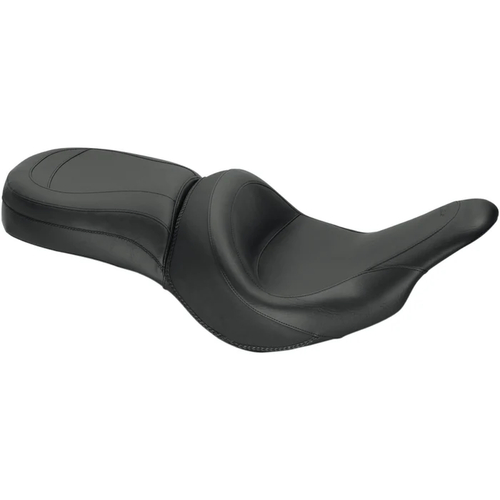 Mustang 76287 Vintage Wide Touring Seat Seat - Vintage - Wide - Touring - Without Driver Backrest - One-Piece - Smooth - Black - Vaquero