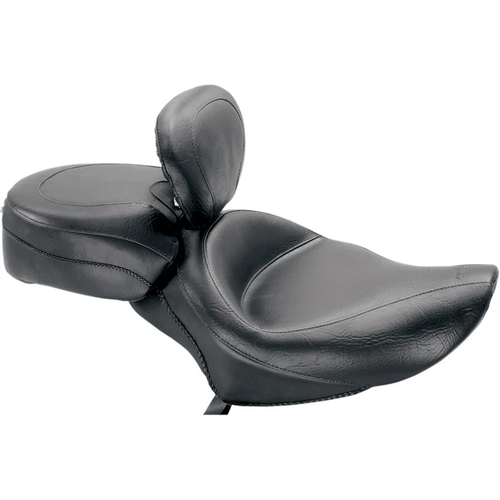 Mustang 79427 Wide Solo Seat with Removable Backrest - Vintage - Black - Smooth - XL '04-'21