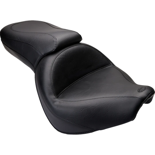 Mustang 76641 Vintage Wide Touring Seat Seat - Vintage - Wide - Touring - Without Driver Backrest - One-Piece - Smooth - Black