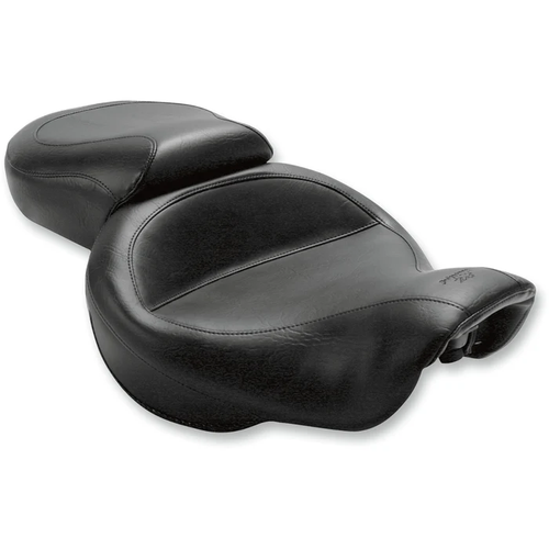 Mustang 75535 Vintage Style Seat - Wide - Smooth - Black - Dyna