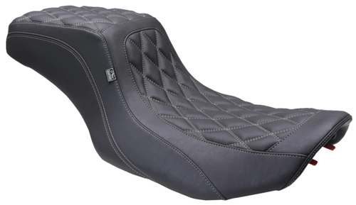Mustang 88415GM Double Diamond Squareback Seat - One Piece 2-Up Squareback Seat - Double Diamond - Gunmetal Stitch