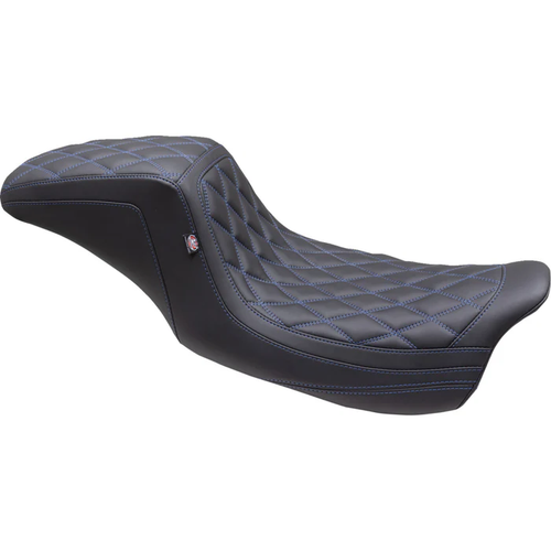 Mustang 75299SB Double Diamond Squareback Seat - One Piece 2-Up Squareback Seat - Double Diamond - Sky Blue Stitch - FL '08-'24