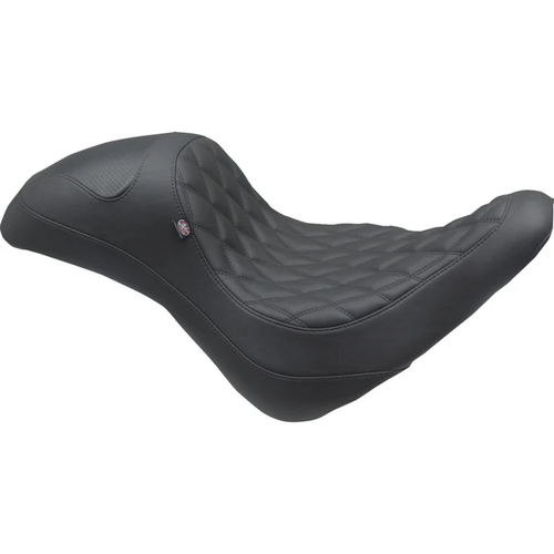 Mustang 75838 Extreme Fastback Seat - Black - Double Diamond - Fat Boy '18-'23