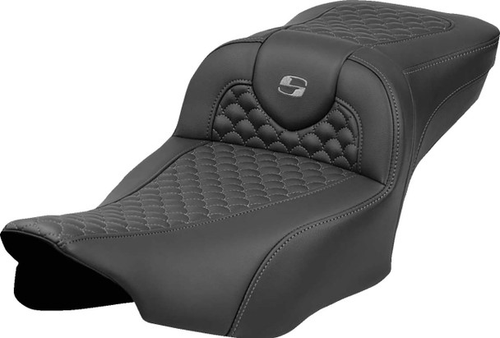 Saddlemen 823-07-20902 Roadsofa™ Extended Reach Seat - Dragon Scale Stitch - Dark Gray Stitch - w/o Backrest - FL '23-'24