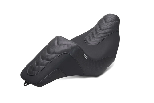 Mustang 76324GM Kodlin Squareback Seat Gunmetal Stitch FLH FLT Touring road street ultra Glide 23-25