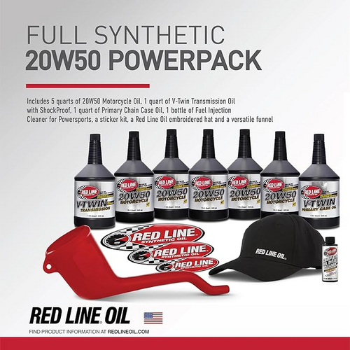Redline 90226 20W50 V-Twin Powerpack Kit Synthetic Motor Oil M8 Evo TC