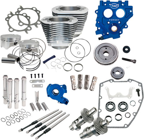 S&S CYCLE 330-0663 100" Power Package Engine Performance Kit - 585GE Gear Drive Silver Twin Cam 88
