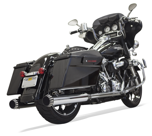 Bassani 1F72QNT5 4" Chrome QNT Slip-on Exhaust M8 FL Touring 17-25 road street ultra glide