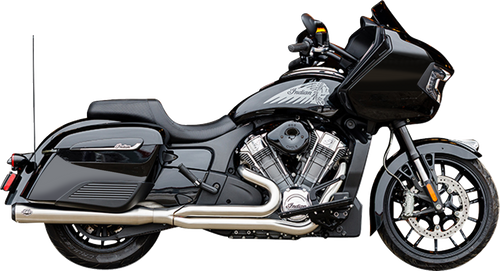 S&S CYCLE 550-1132 2-into-1 Qualifier Exhaust System - Brushed Stainless Steel 49 State Indian with PowerPlus