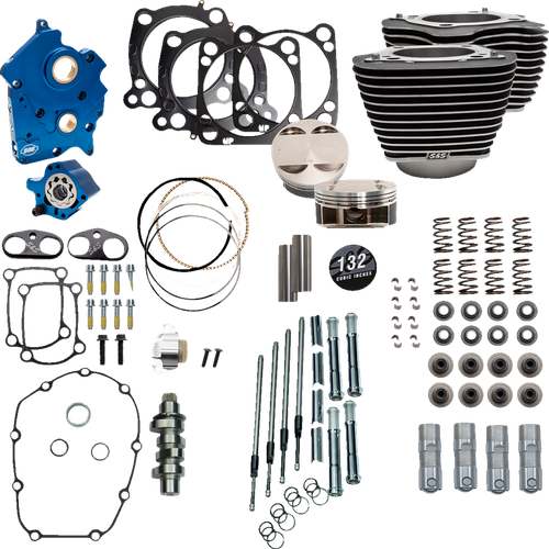S&S 310-1231 132" Wrinkle Black Power Pack  550 chain cam oil cooled m8