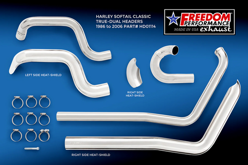 Freedom Performance FPE HD01114 Chrome True Dual Headers
Harley Davidson Softail 86-06