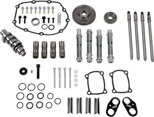 S&S CYCLE 310-1413 496 Camshaft Kit with Pushrod Tubes - 496 Gear Drive Chrome Pushrod Tubes M8