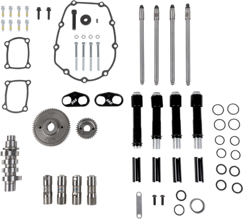 S&S CYCLE 310-1412 496 Camshaft Kit with Pushrod Tubes - 496 Gear Drive Black Pushrod Tubes M8