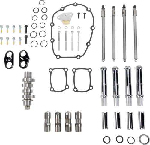 S&S CYCLE 310-1411 496 Camshaft Kit with Pushrod Tubes - 496 Chain Drive Chrome Pushrod Tubes M8