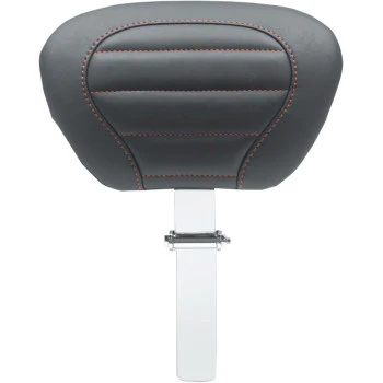 Mustang 79012AB Deluxe Touring Removable Driver Backrest - Black W/American Beauty Red Stitching