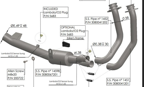 Leovince 80067 stainless Header exhaust pipe Honda XL 750 TRANSALP URBAN EASY TRAVEL 23-25