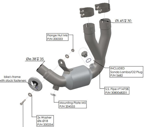 Leovince 80068 Cat Eliminator Link Pipe Ducati Scrambler 800 ICON FULL THROTTLE NIGHT SHIFT