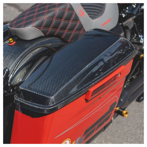 Hoffman HDCF6012 Carbon Fiber Saddlebag Lids Harley Touring FL 14-25