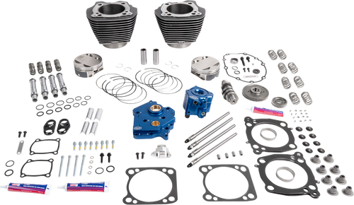 S&S CYCLE 310-1402 132" Power Package Engine Performance Kit - HPT496 Gear Drive Water Cooled Black Granite 114"/117" M8