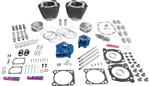 S&S CYCLE 310-1393 132" Power Package Engine Performance Kit - HPT496 Gear Drive Oil Cooled Balck with Highlights 114"/117" M8