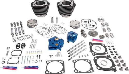 S&S CYCLE 310-1403 132" Power Package Engine Performance Kit - HPT496 Gear Drive Water Cooled Black with Highlights 114"/117" M8