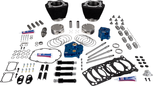 S&S 310-1389 114"& 117" up to 132" Big Bore Power Package HPT496 Chain Drive 496 Cam Oil Cooled Black
