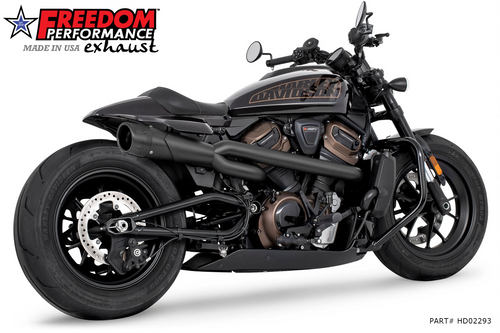 Freedom HD02293 2:1 Black High Mount Combat Fluted Full Exhaust Sportster S 21-25